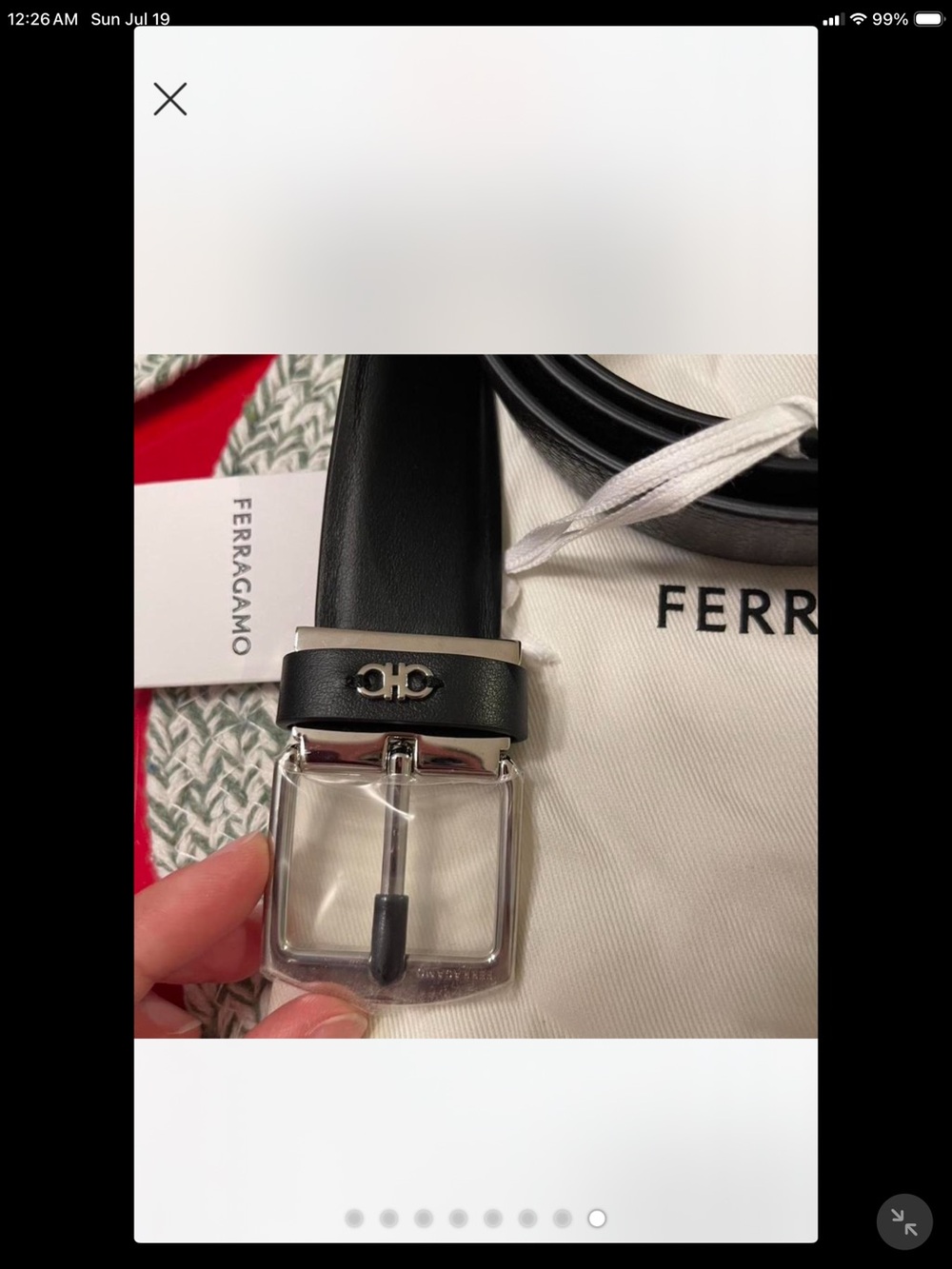 Reversible Salvatore Ferragamo Black/Brown Leather Men’s Belt with Silver Buckle